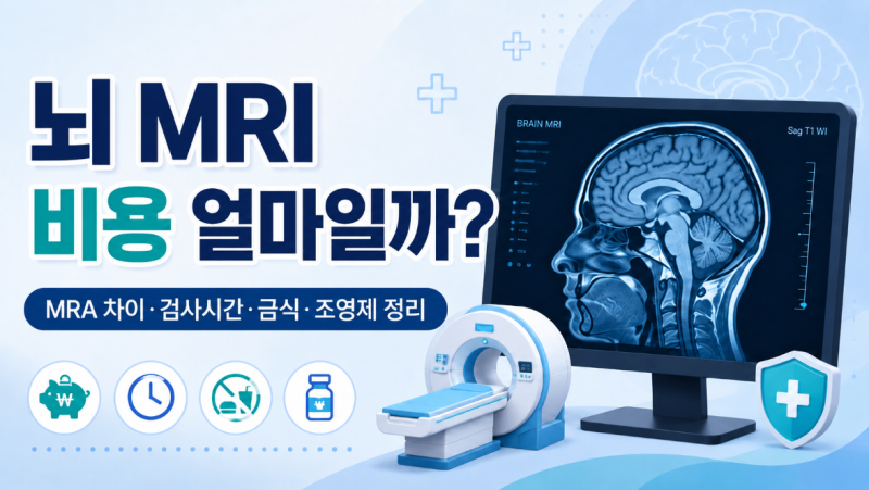 뇌 MRI 비용 얼마일까? MRA 차이·검사시간·금식·조영제 정리