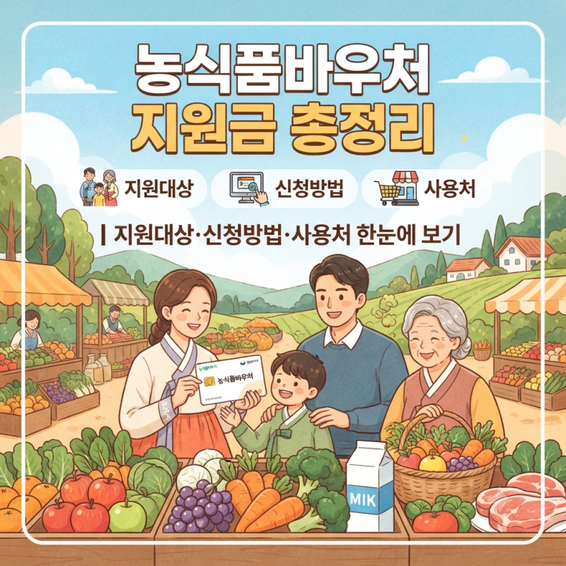 농식품바우처 지원금 총정리｜지원대상·신청방법·사용처 한눈에 보기