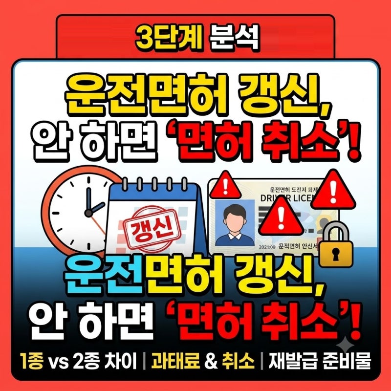 운전면허증 갱신 기간 재발급 방법 날짜 지나면 어떻게 되는지 알아보기