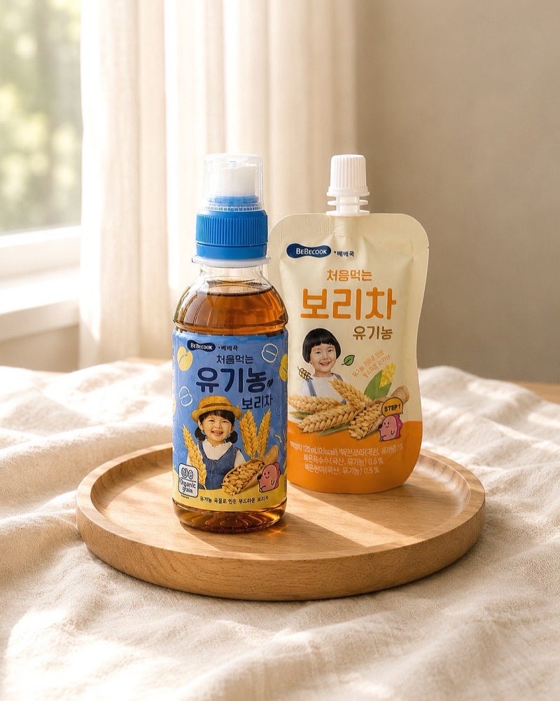 외출할 때 챙기기 좋은 아기 보리차｜베베쿡 처음먹는 유기농 보리차 후기