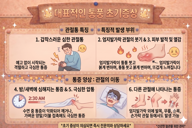 통풍 초기증상 총정리, 엄지발가락 통증과 요산 수치를 확인하세요
