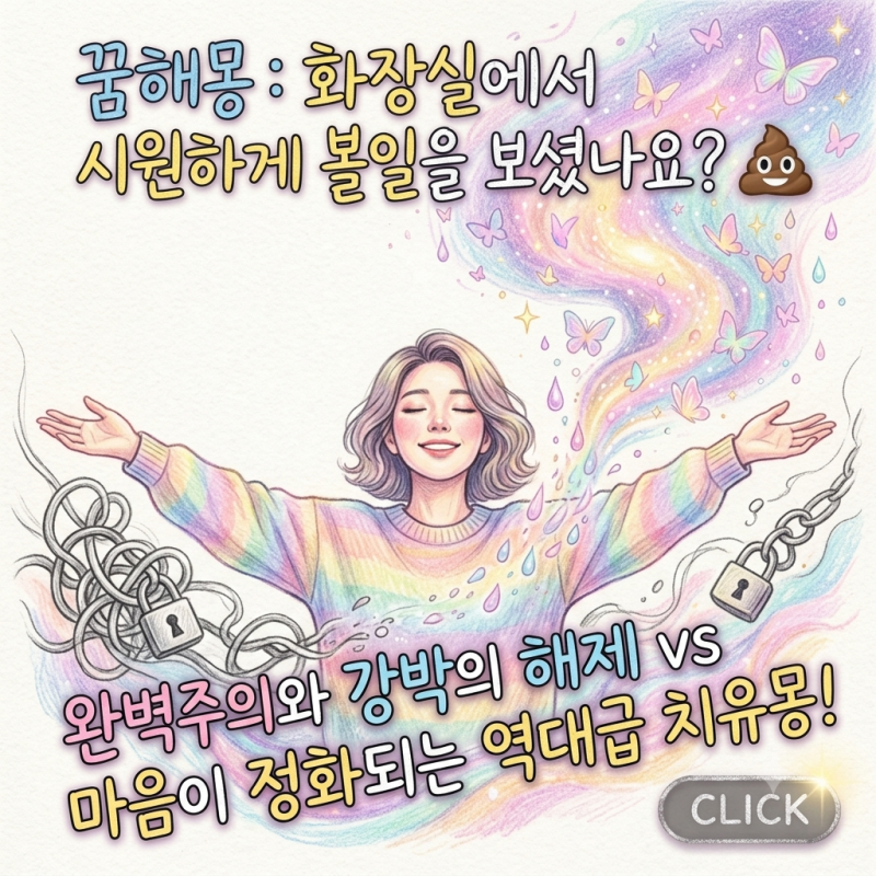 꿈해몽: 화장실에서 시원하게 볼일을 보셨나요? 대변 꿈에 숨겨진 완벽주의의 무게와 마음의....