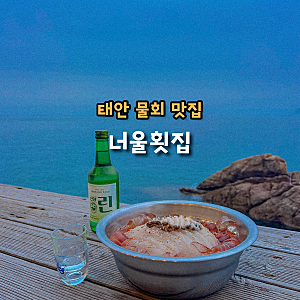 태안 만리포해수욕장 물회 맛집 오션뷰 너울횟집 포차 감성 낭만이었다