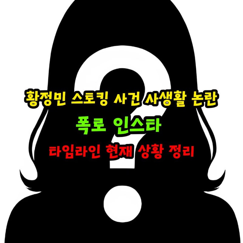 황정민 스토킹 사건 사생활 논란 폭로 인스타 타임라인 현재 상황 정리