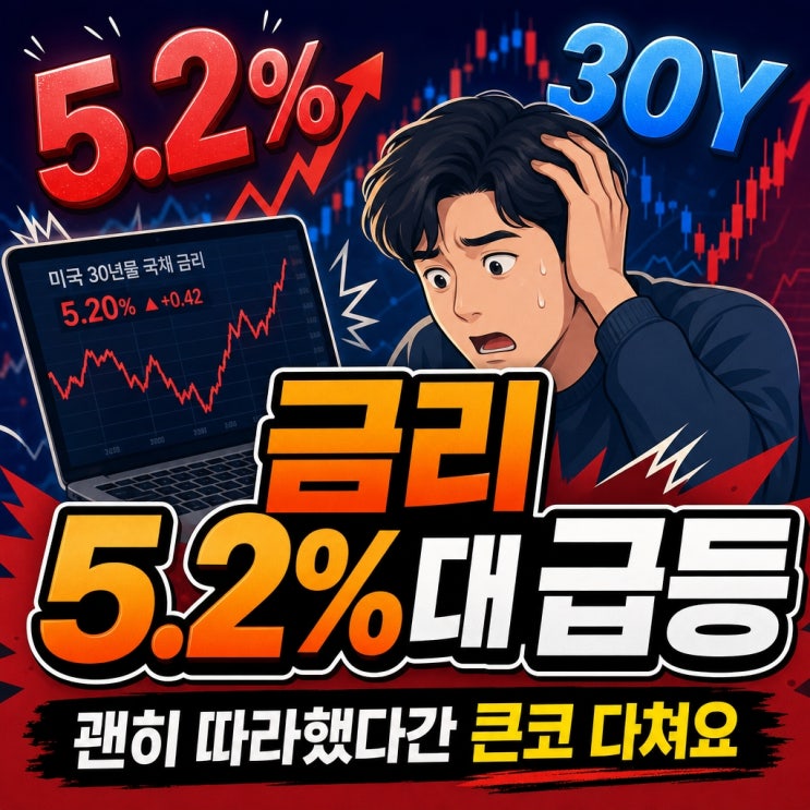 "괜히 따라 했다간 큰코다쳐요"... <b>미 국채</b> 30년물 <b>금리</b> 5.2%대 <b>급등</b>, ....