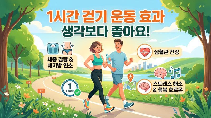 1시간 걷기 운동 효과 생각보다 좋아요