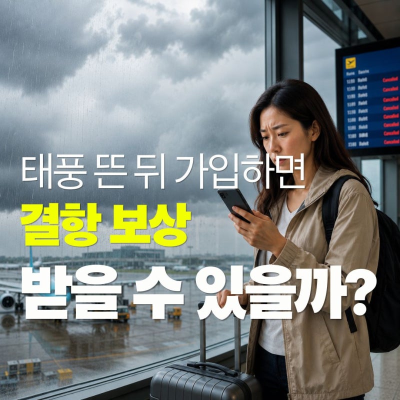 태풍 때문에 비행기 결항되면 여행자보험 보상될까? 가입 시점 총정리