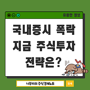 코스피 코스닥 폭락장 하락, 현 시점에서 국내 주식투자 전략은?