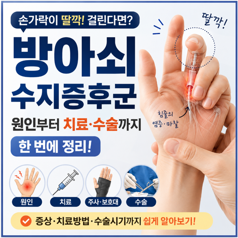 방아쇠수지증후군, 원인부터 치료·수술까지 한 번에 정리