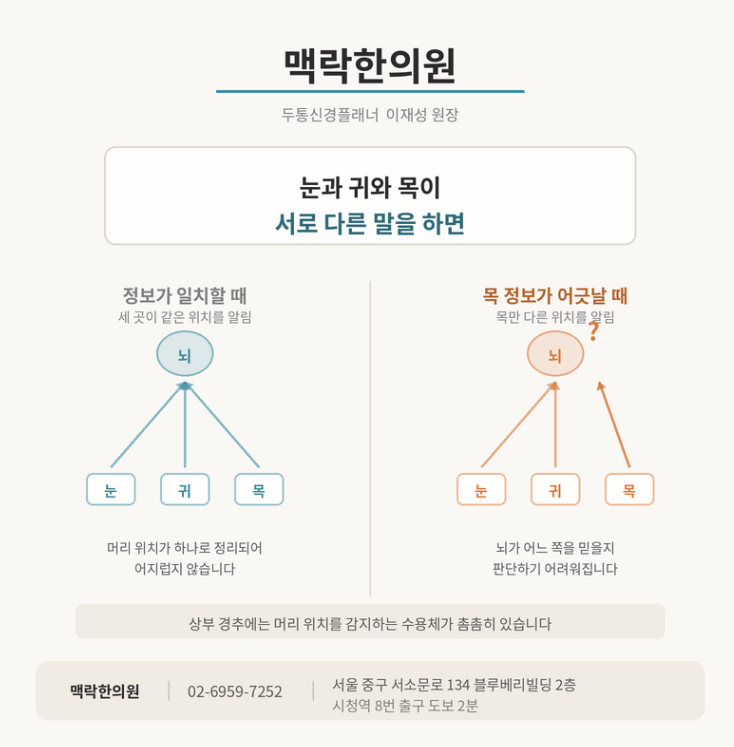 경추성 어지럼증 MRI도 이석증 검사도 정상인데..