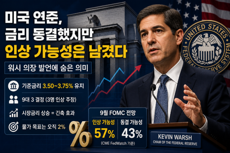 2026.07.30 미국 연준, 금리 동결했지만 인상 가능성은 남겼다…워시 의장 발언에 숨은 의미