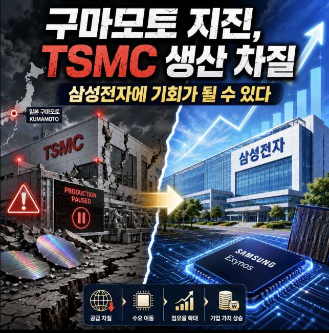 <b>구마모토</b> <b>지진</b>, TSMC 생산 차질이 삼성전자에 기회가 될까