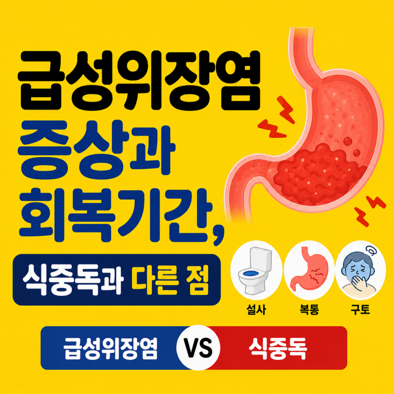 급성위장염 증상과 회복기간, 식중독과 다른 점
