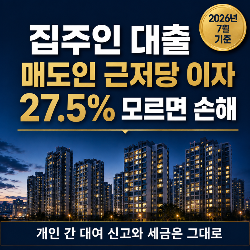 집주인 대출 매도인 근저당 이자 27.5% 모르면 손해