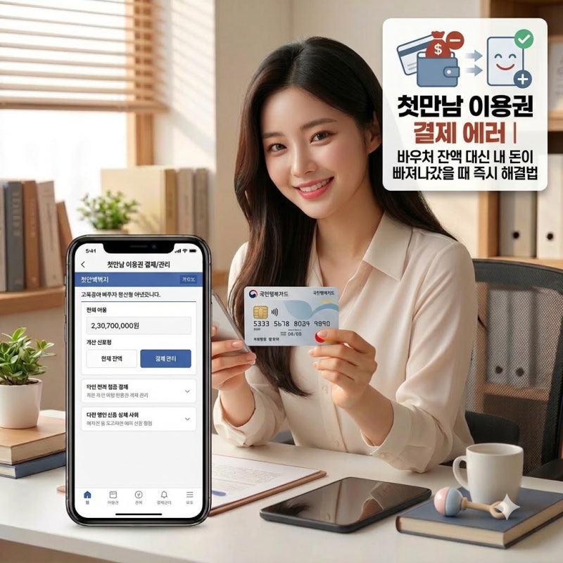 첫 만남 이용권 국민행복카드 결제 시 '바우처 잔액 차감 안 됨' 오류 즉시 해결 방법은?
