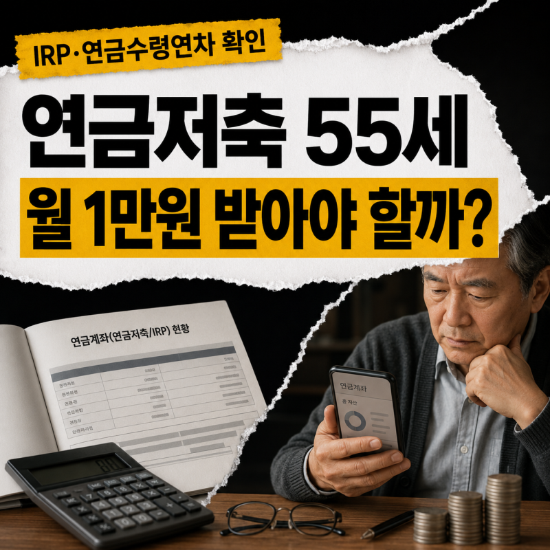 연금저축 55세 수령 방법 | 월 1만원 꼭 받아야 할까? IRP 연금수령연차·세금 총정리