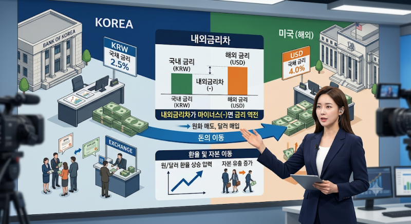 [경제/투자] 한미 금리차 1%p 넘으면 벌어지는 일! 환율·자본유출·역머니무브까지 완벽 정리 ....