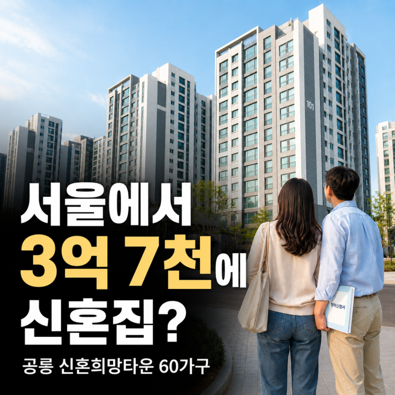 신혼부부 행복주택 3억 7천, 서울공릉 신혼희망타운 60가구, 자격/임대료/일정 총정리