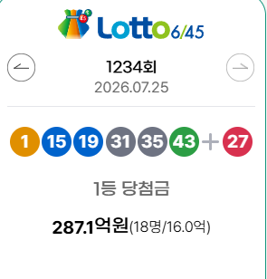제<b>1235회 로또 당첨번호</b> 조회 |  1등 2등 3등 4등 5등 당첨... 