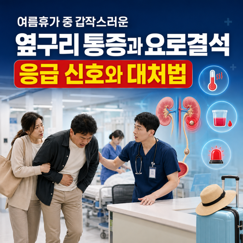 여름휴가 중 갑작스러운 옆구리 통증과 요로결석 | 응급 신호와 대처법