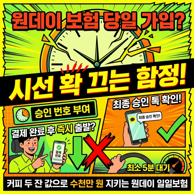 원데이 자동차 일일보험 계산 및 당일 가입 시간 주의사항