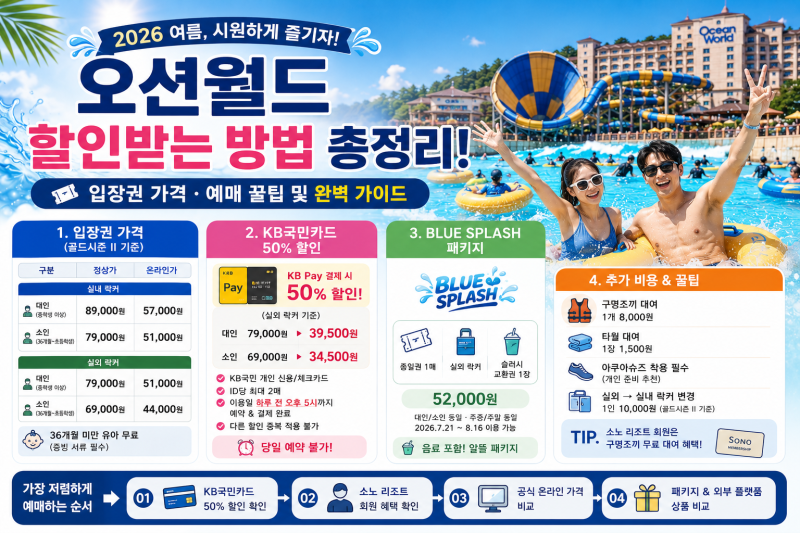 오션월드 할인받는 방법 총정리! 입장권 가격부터 예매 꿀팁까지