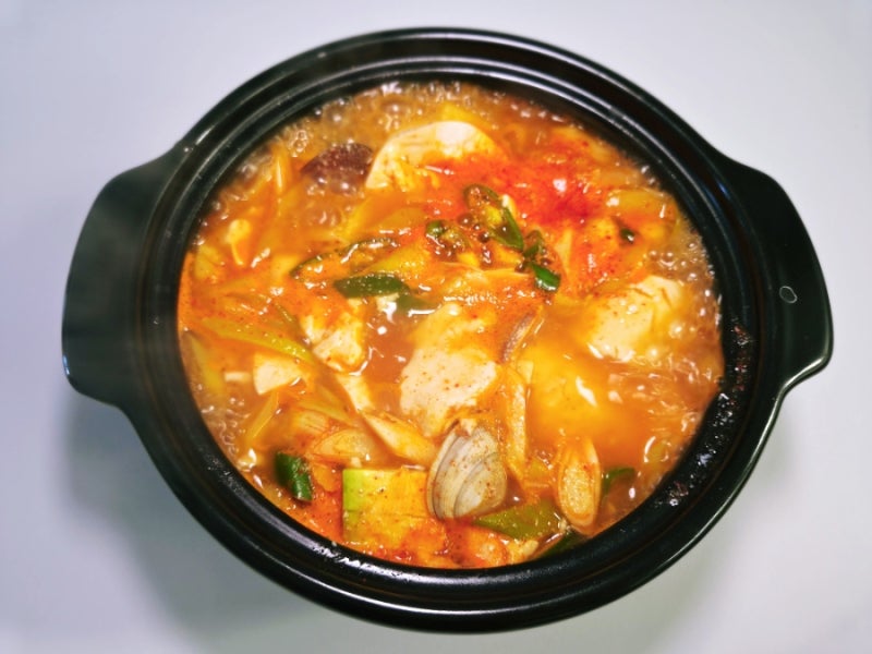 다담 찌개양념으로 초간단 바지락 순두부찌개, 남은 애호박으로 반찬까지 간단한 저녁메뉴 ....