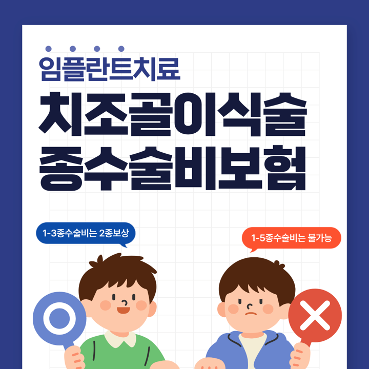 임플란트 치조골이식술 종수술비보험, 1~3종과 1~5종 차이는?