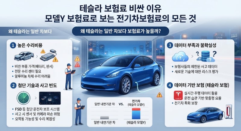 테슬라 보험료 비싼 이유 모델Y 보험료로 보는 전기차보험료의 모든 것