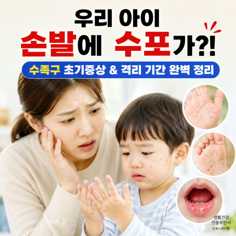 수족구 초기증상 수포 발견시 대처법, 수족구 잠복기와 전염 기간, 원인 정리