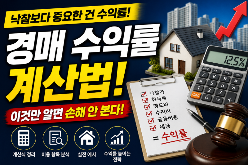 [정보] "경매 수익률 계산법! 이것만 알면 손해 안 본다"