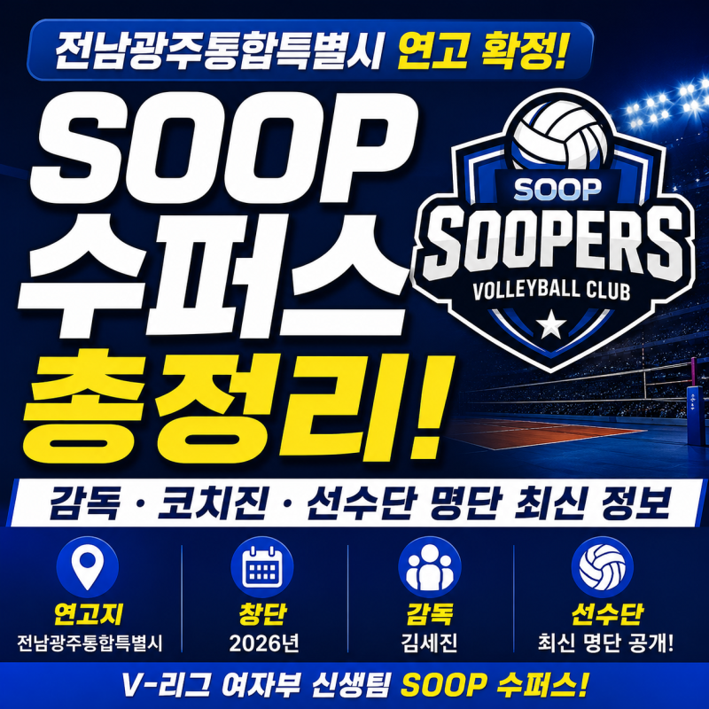 SOOP 수퍼스 연고지 확정! 선수단·감독·코치진