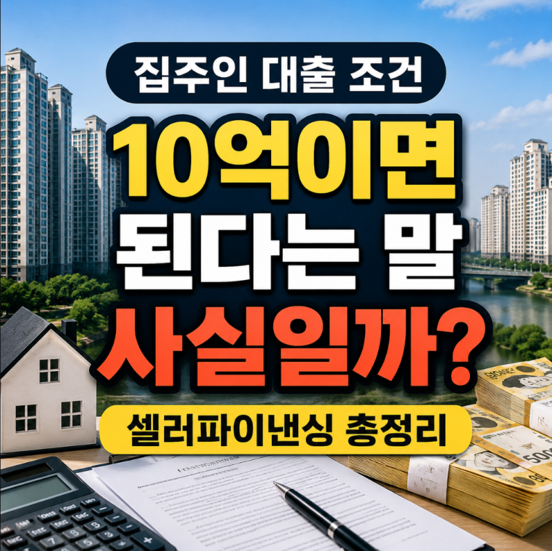 집주인 대출 조건, 10억이면 된다는 말 사실일까? 셀러파이낸싱 총정리
