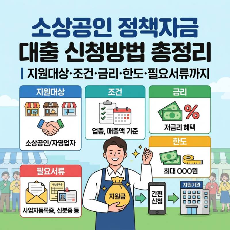 [최신] 소상공인 정책자금 대출 완벽 가이드: 지원대상, 조건, 금리부터 신청방법 총정리