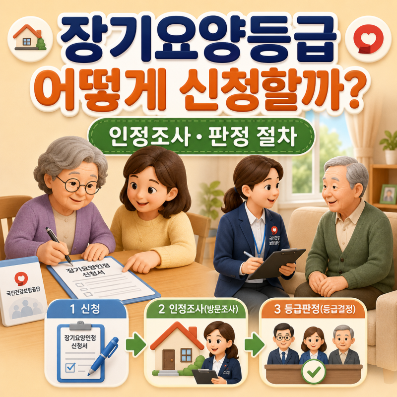 장기요양등급 신청은 어떻게 할까? 인정조사·판정 절차