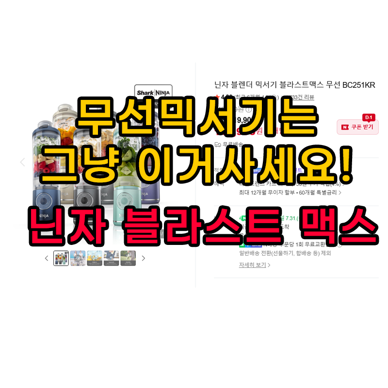 가정용 믹서기는 그냥 닌자 사세요!(무선 믹서기 추천)