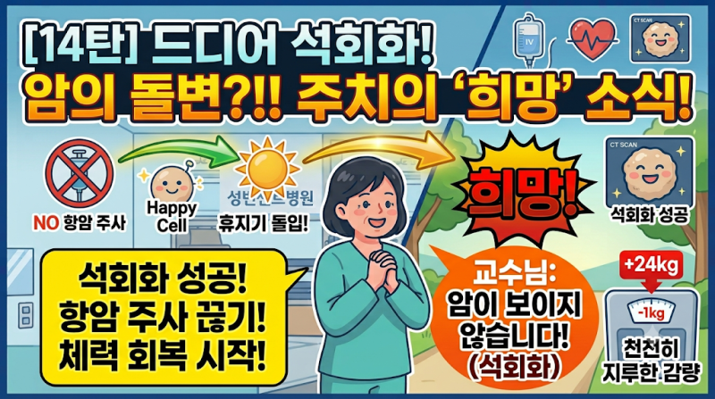 [14탄] 대장암4기 간전이4기 암환자가 주치의에게 '완치'라는 단어를 듣다니 ㅠㅠ
