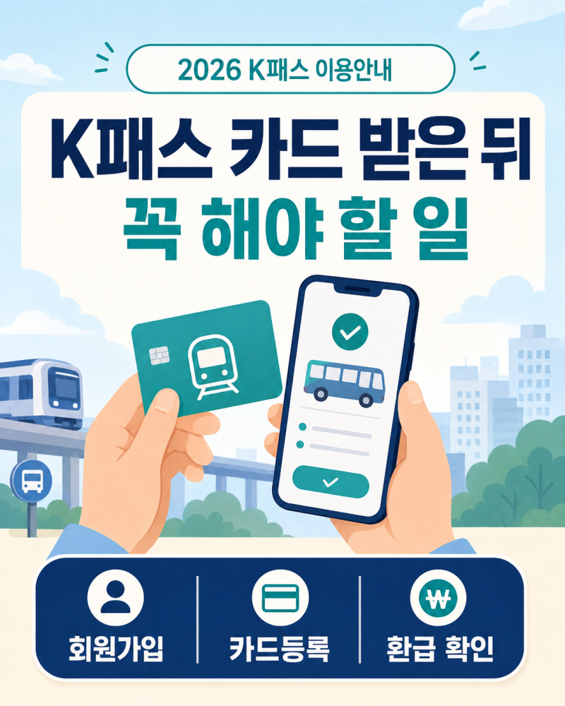 K패스 카드 발급 후 꼭 해야 할 일｜회원가입·카드등록·환급 누락 확인