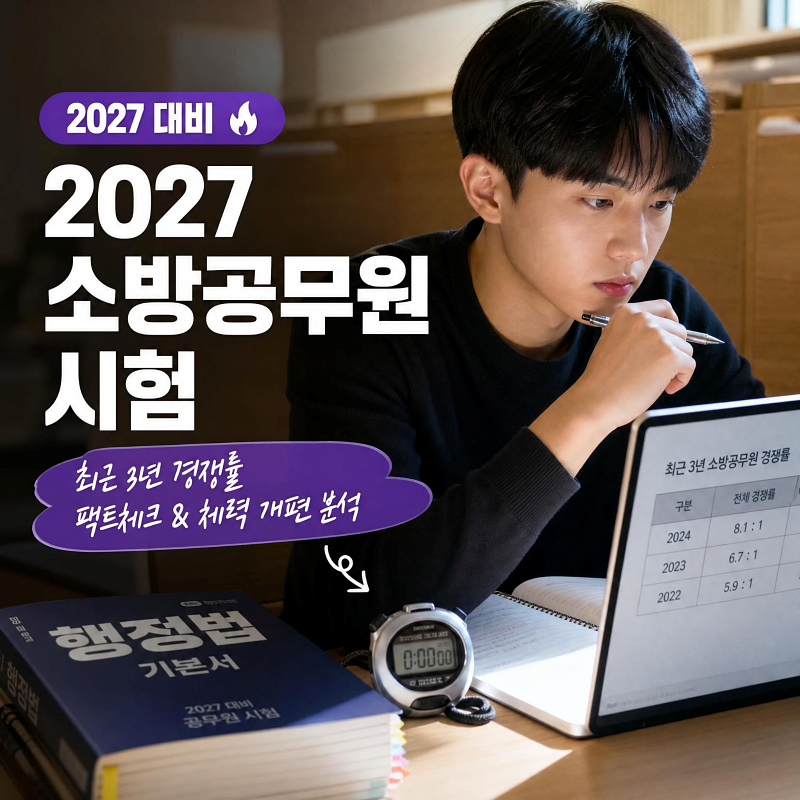 [2027 소방공무원] 경쟁률 팩트체크 및 하반기 초시생 단기 합격 총정리