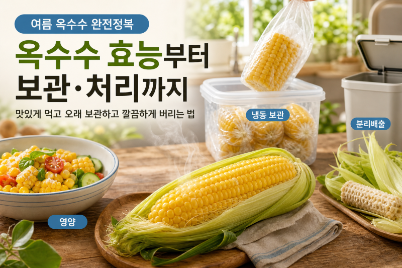옥수수 효능·보관법 총정리｜껍질과 속대는 음식물쓰레기일까?