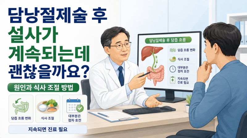 [하남 미사 외과] 담낭절제술 후 설사가 계속되는데 괜찮을까요? 원인과 식사 조절 방법