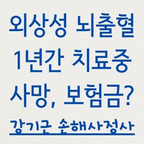 외상성 뇌출혈로 1년간 치료 중 사망하면 상해사망보험금 받을 수 있나요?