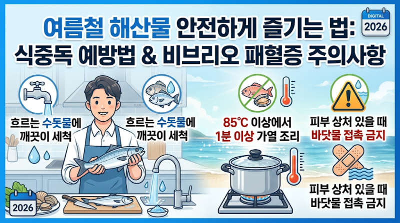 여름철 해산물 안전하게 즐기는 법: 식중독 예방법과 비브리오 패혈증 주의사항