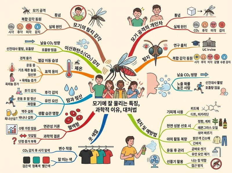 "모기는 왜 유독 나만 물까?" 3일 밤 연속으로 뜯기고 나서 찾아본 진짜 이유