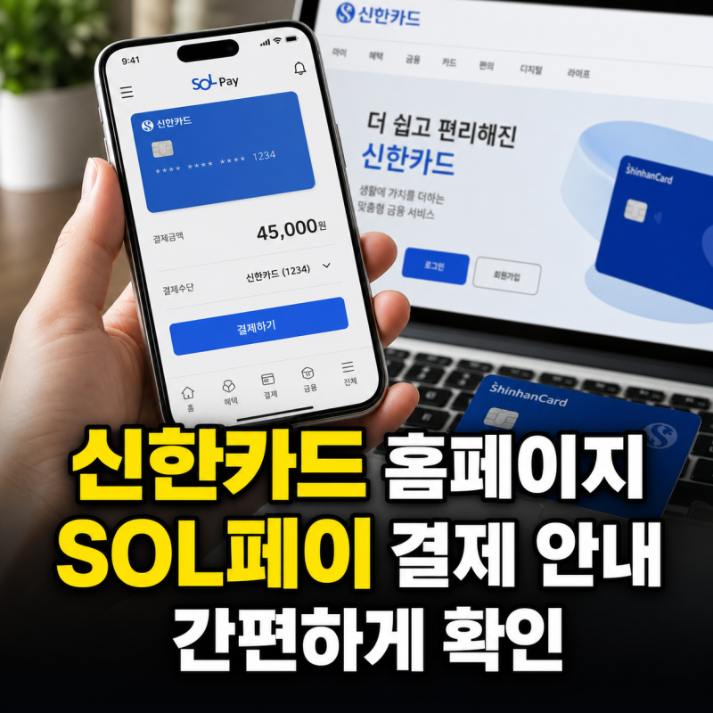 신한카드 홈페이지 활용법과 SOL페이 간편 결제 안내