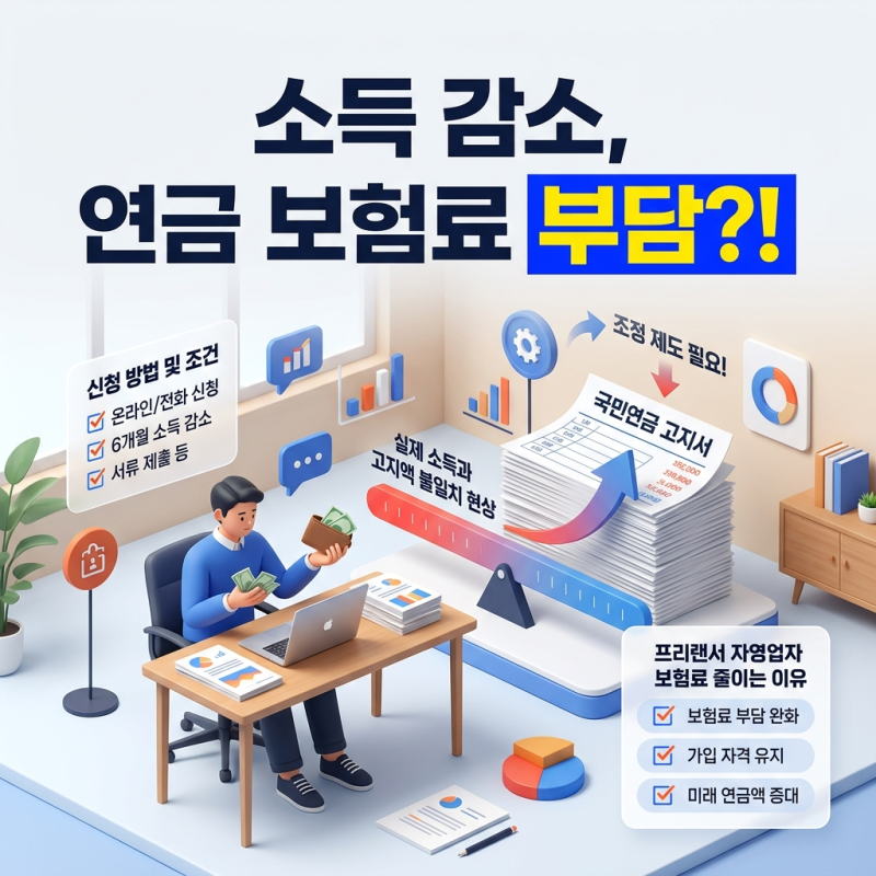 국민연금 소득 조정 신청 방법 및 조건 보험료 줄이는 방법
