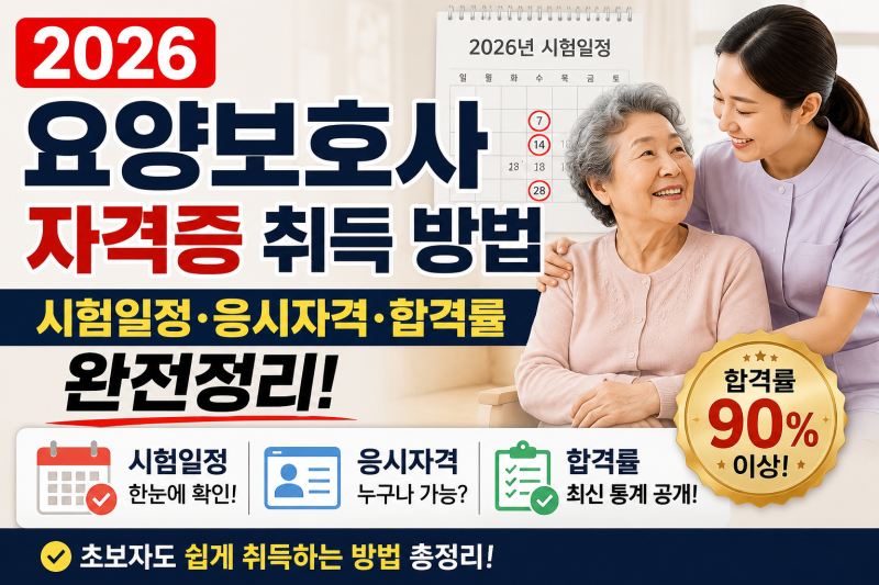 2026 요양보호사 자격증 취득 방법 — 시험일정·응시자격·합격률 완전정리