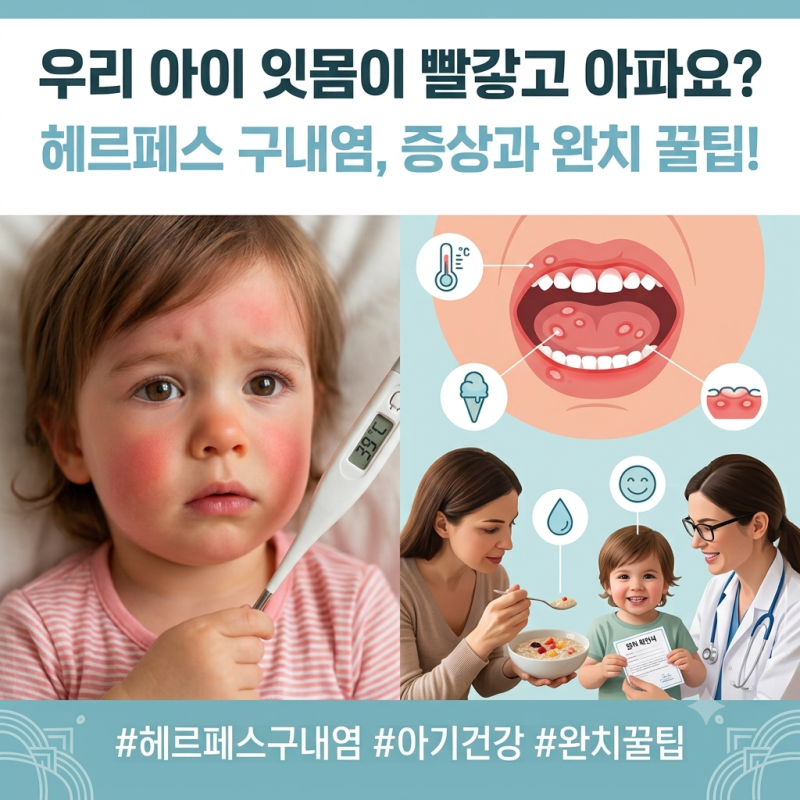 우리 아이 잇몸이 빨갛게 부었다면? 헤르페스 구내염 증상부터 등원까지 완벽 가이드!