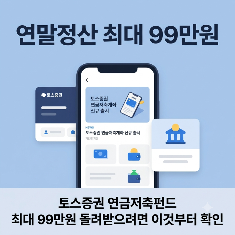토스증권 연금저축펀드 최대 99만원 돌려받으려면 이것부터 확인