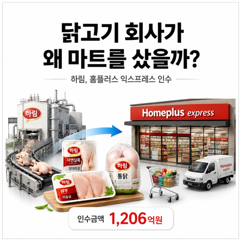 “닭고기 회사가 왜 마트를 샀을까?” 하림, 홈플러스 익스프레스 1,206억원 인수한 진짜 이유